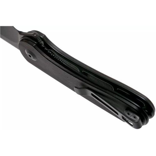 Elementum Flipper Knife Ebony Wood Handle