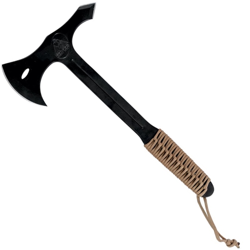 Precision throwing meets convenience with the black Arlan Single Bit Throwing Axe. Ideal for target practice. 