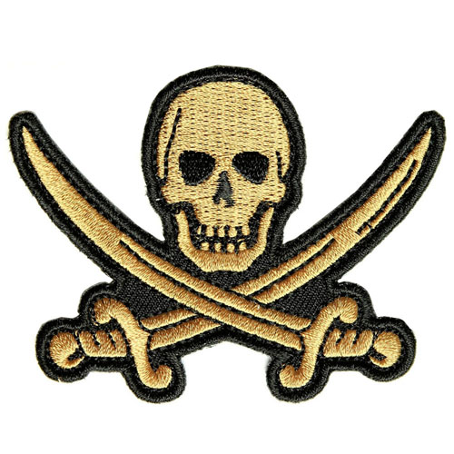 Pirate Sword Skull Patch 3x2.25 Inch