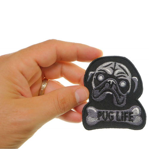 3x2.5 Inch Embroidered Pug Life Patch
