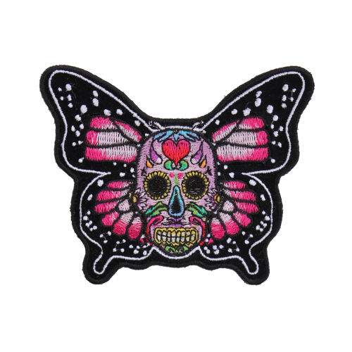 Sugar Skull Butterfly Patch - 4x3.2 inch