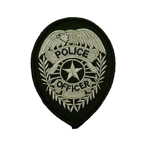 Police Shield Black/Grey Patch
