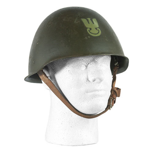 POLISH MILITARY STEEL HELMET USED - OLIVE DRAB