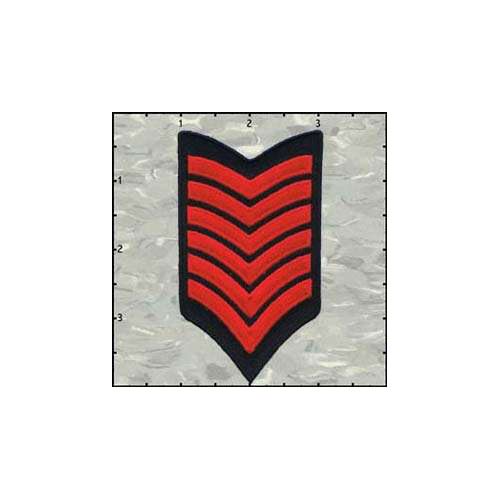 Fuzzy Dude Stripes Six  Red on Black