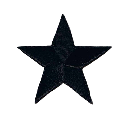 3 Inch Star Solid Black Patch