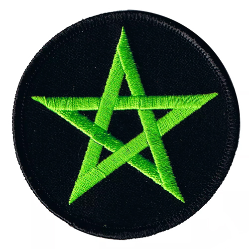 3 Inch Pentagram Green Bright Patch