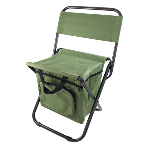 Foldable Camping Chair w/ Insulated Ice Bag