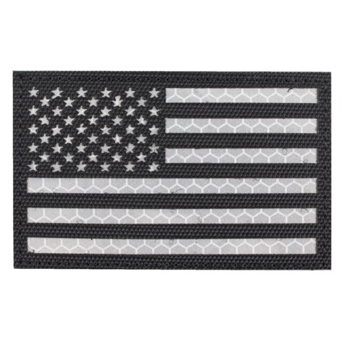 Black US Flag Reflective Patch