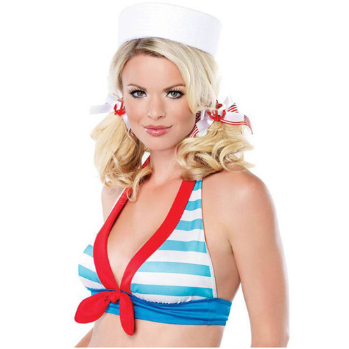 Red & White Sailor Girl Hair Bows