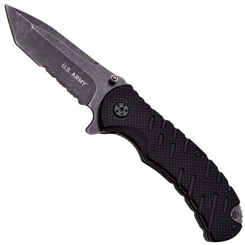 Master Cutlery US Army 4.5 Inch Black Folding Knife And Tactical Pen Finish Gift Box