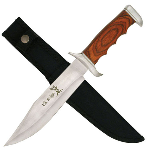 Elk Ridge 7 Inch Bowie Fine Edge Blade Fixed Knife