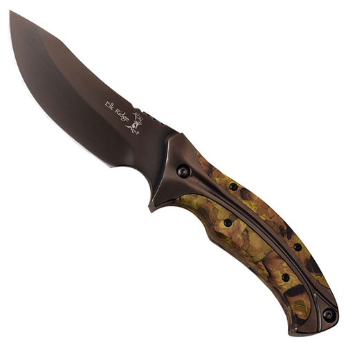 Elk Ridge Wood Inlay Handle Fixed Knife