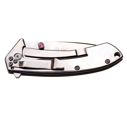 Femme Fatale Diamond Art on Blade Folding Knife