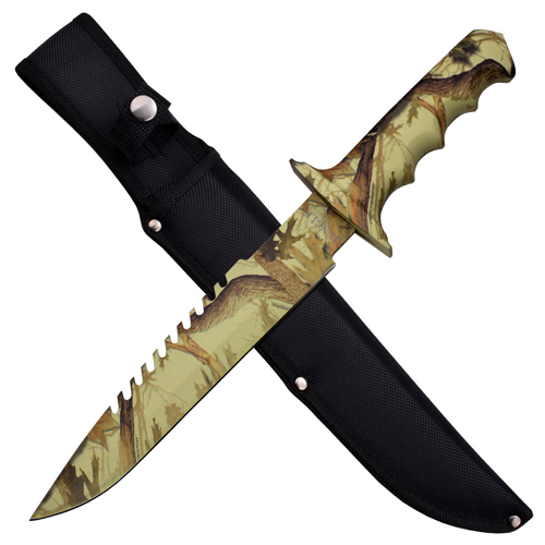 Jungle Master Rubber Handle Fixed Blade Knife