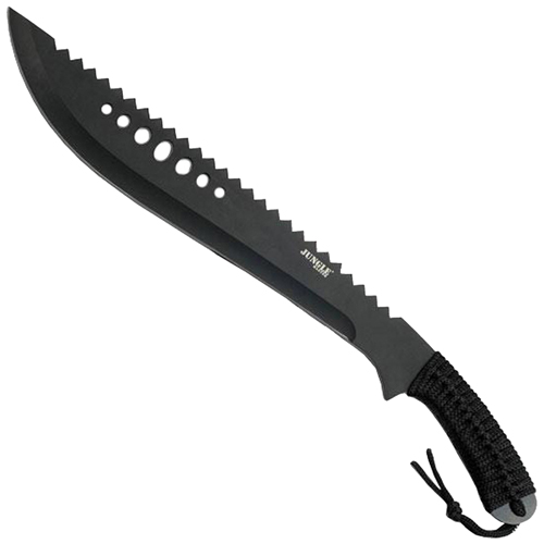 Jungle Master 031B Black Reverse Serrated Blade Machete