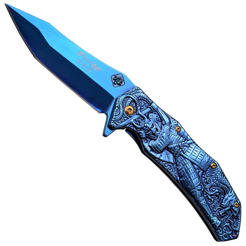 Samurai Sculpted Art 3mm Thick Blade Folding Knife
