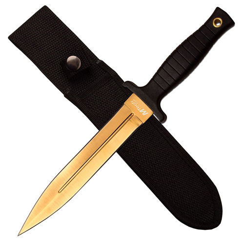 20-77 Titanium Coated Dual Edge Fixed Blade Knife