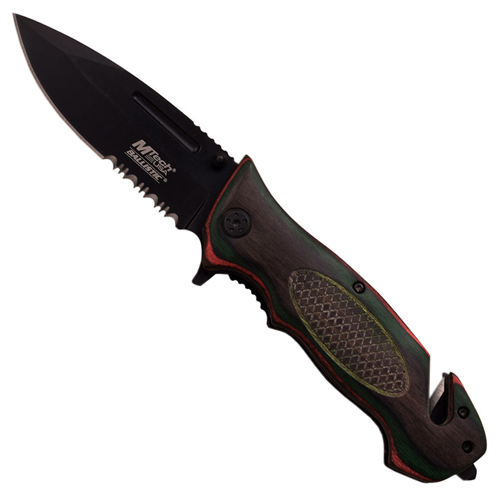 A919 Ballistic Escape Pakkawood Handle Folding Knife