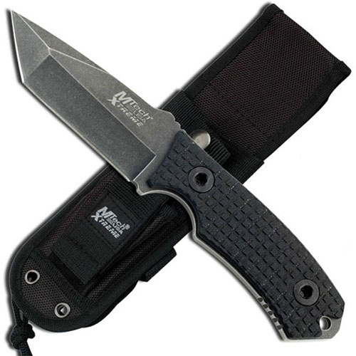Extreme Black Stone Wash Fixed Blade Knife