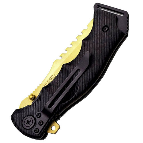Xtreme 5 inch Black G-10 Handle Spring Assisted Folding Knife