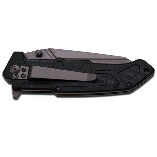 Xtreme Grey Titanium Coated Half Serrated Folding Knife