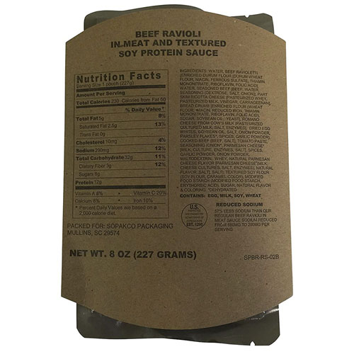 Beef Ravioli in Meat & Textured Soy Protein Sauce