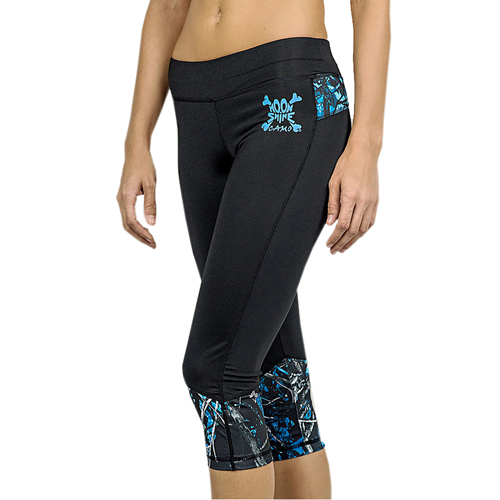Moon Shine Camo Three-Quarter Leggings - Blue