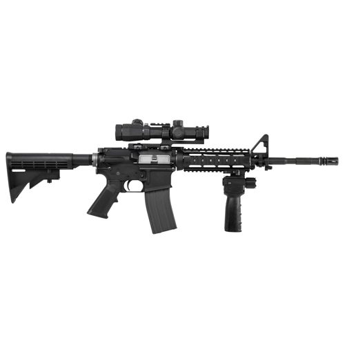 Vert Grip with Strobe Flashlight and Green Laser