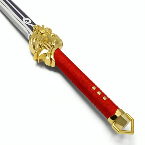 37.5-Inch Fantasy Sword Red Handle w/ Lion Guard