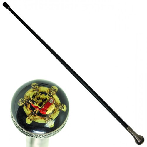 Command attention with the Neptune Pirate Walking Cane featuring a 4-inch pirate skull handle. This unique accessory adds flair to your style while providing support and functionality.