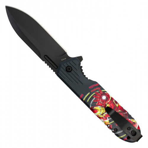 Spider Hero Stonewashed Steel Blade - Red Spider Hero Print Handle