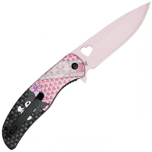 Angry Cat Pink 8 in Knife