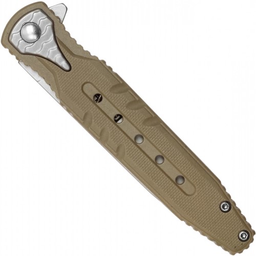 The Neptune MilSpec Tactical Pocket Folding Knife in desert hue. Built for durability and functionality, it's your essential tool for outdoor and tactical situations.