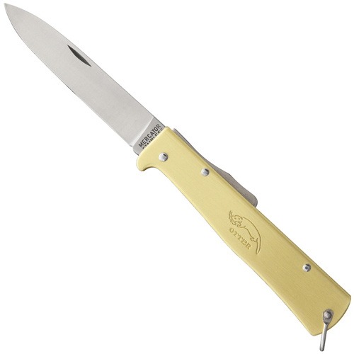 Otter-Messer Mercator Brass Handle Lockback Folding Knife