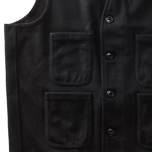 Wool Blend Vest - Black