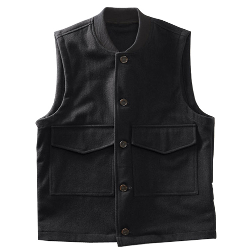 Wool Flight Vest - Black