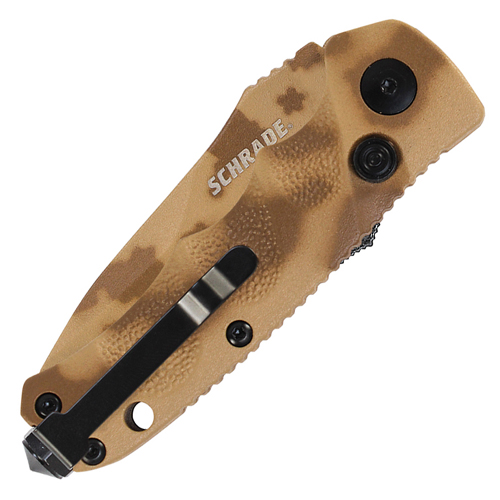 Mini Desert Camo Handle with Push Button Lock Folding Knife