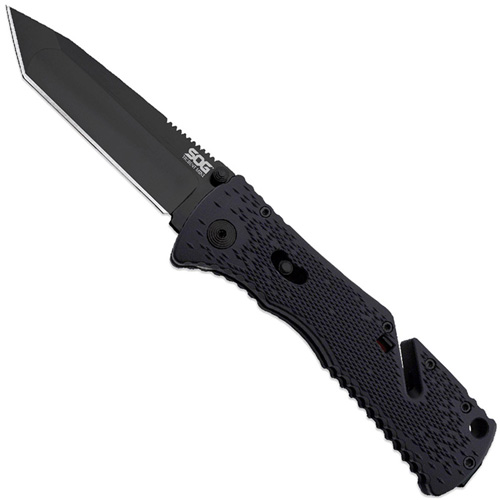 Trident Mini Straight Tanto Black Tini Folding Knife