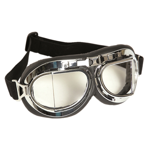British RAF Style Chrome Aviator Goggles