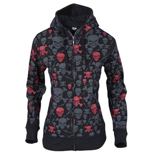 Ladies Skull Full Zip Hoodie