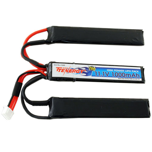 11.1V 1000mAh 20C Crane Style LiPo Airsoft Battery