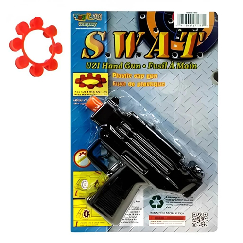 6 Inch Mini UZI 8 Shot Cap Gun Toy