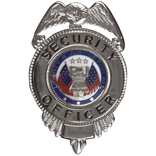 Security Officer Badge With Flags