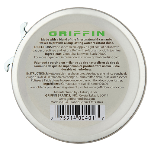 Griffin 1.125 oz Black Shoe Polish 
