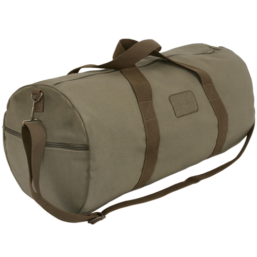 Two-Tone Shoulder Duffle Bag With Loop Patch