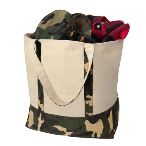 Large Camo Canvas Tote Bag
