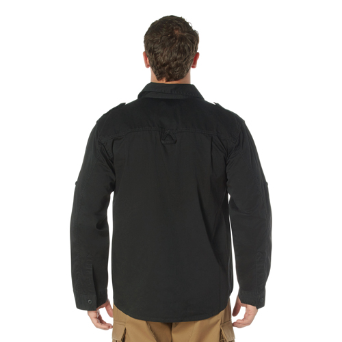 Mens Black Vintage Fatigue Shirt