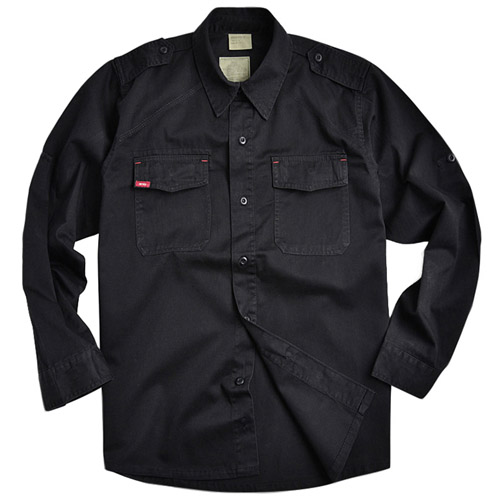 Mens Black Vintage Fatigue Shirt