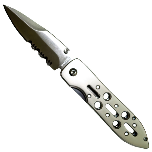 Samurai III Skeletal Handle Double-Edge Lockback Folding Knife