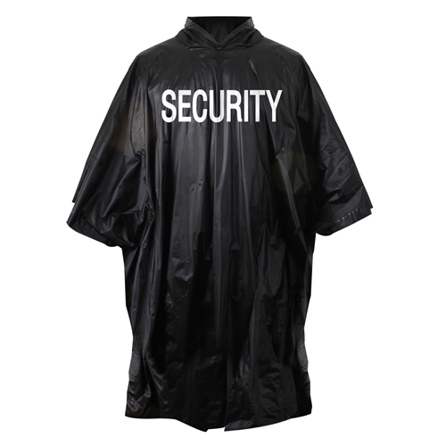 Security Black Vinyl Poncho
